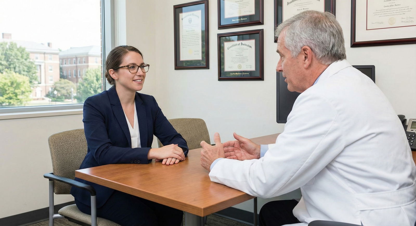 Resident in a fellowship interview, speaking confidently -  for How Failing Step 3 Really Impacts Your Reputation on Service