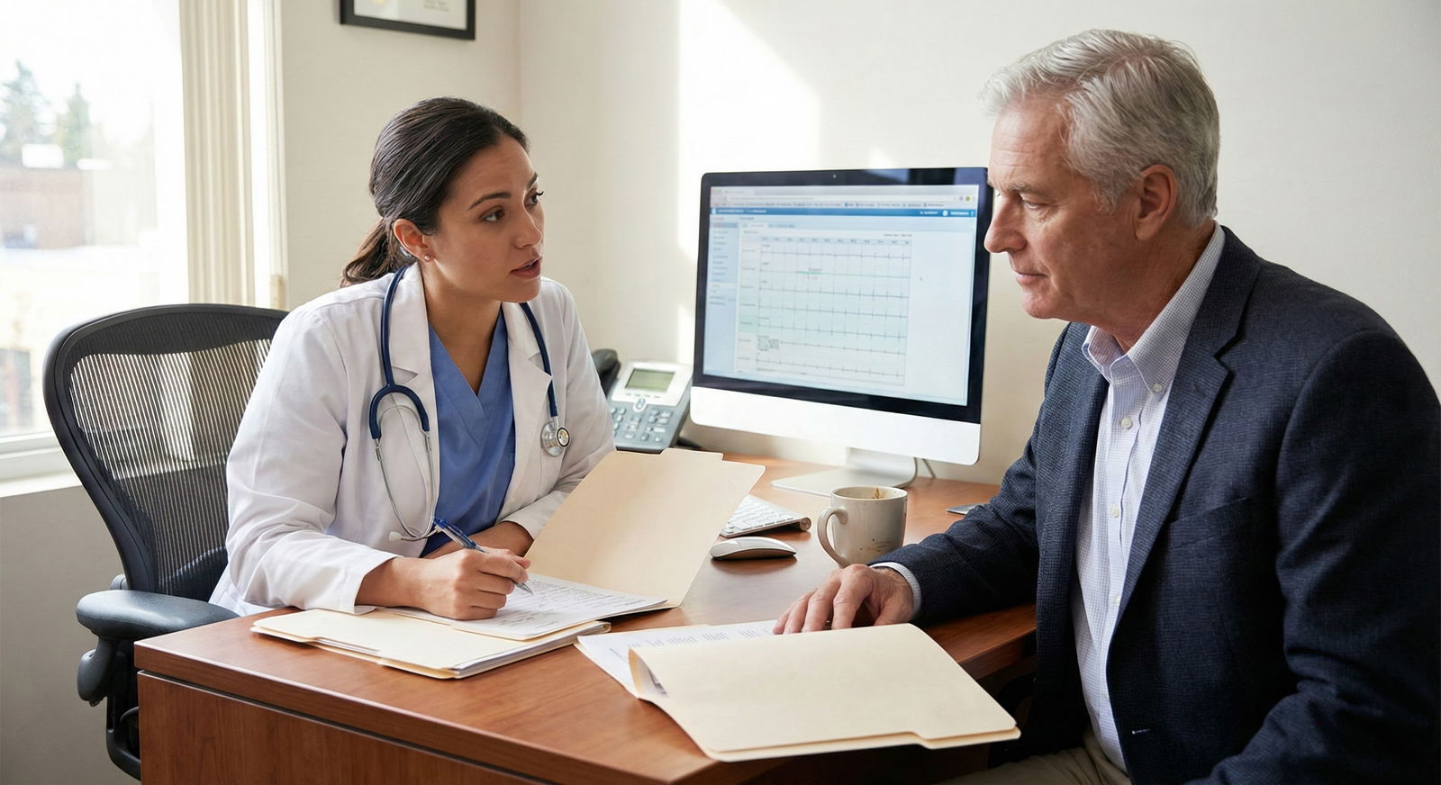 Residents discussing fellowship paths with faculty mentor -  for How Do I Know If a Program Will Support My Fellowship Goals?