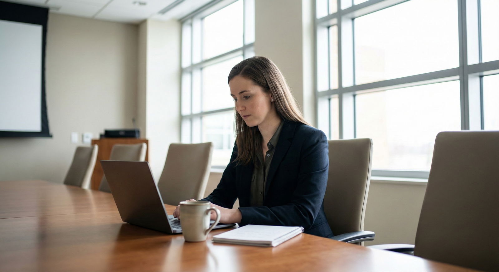 Resident physician in a quiet conference room preparing for interviews -  for Should You Disclose Mental Health History if As