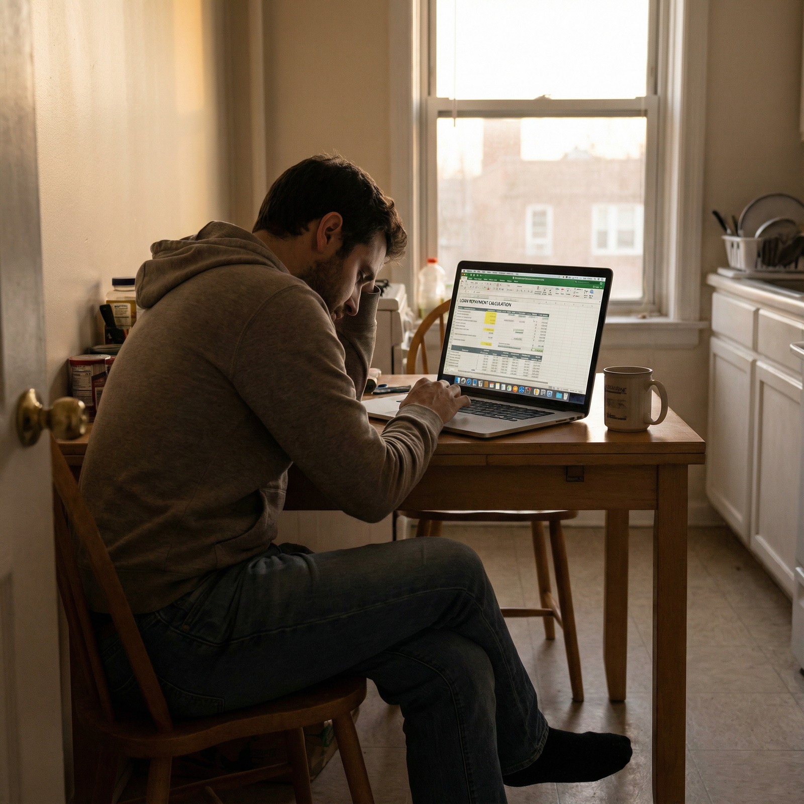 Resident physician reviewing a [student loan repayment plan](https://residencyadvisor.com/resources/lowest-paid-specialties/d