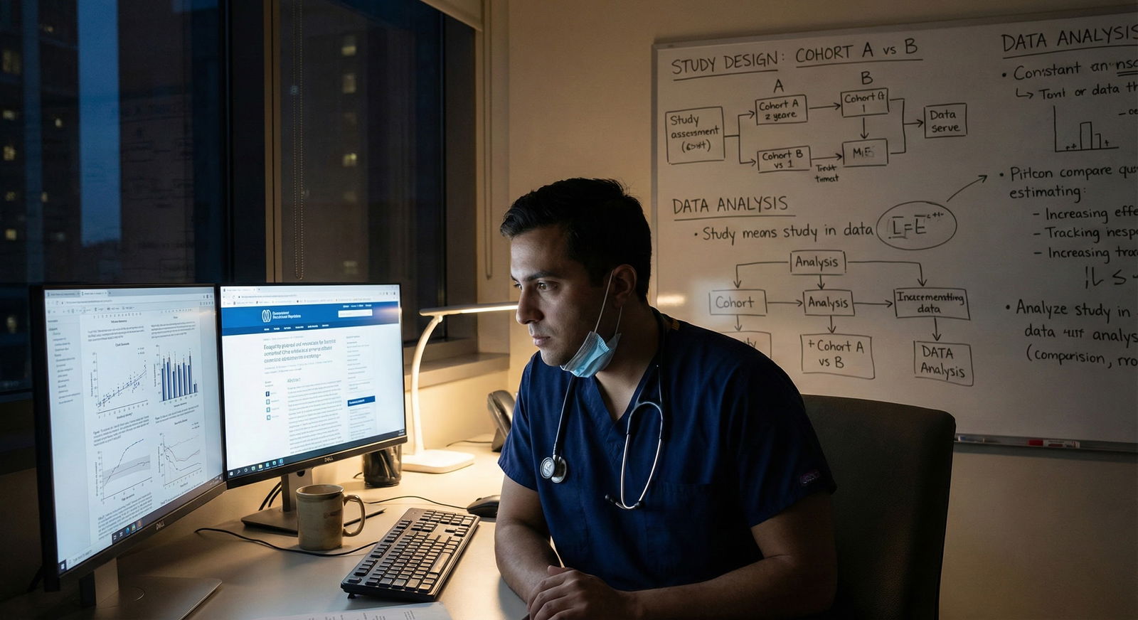 Medical student reviewing residency options on laptop with notes -  for International Rotations Limited You: How to Craft Rea