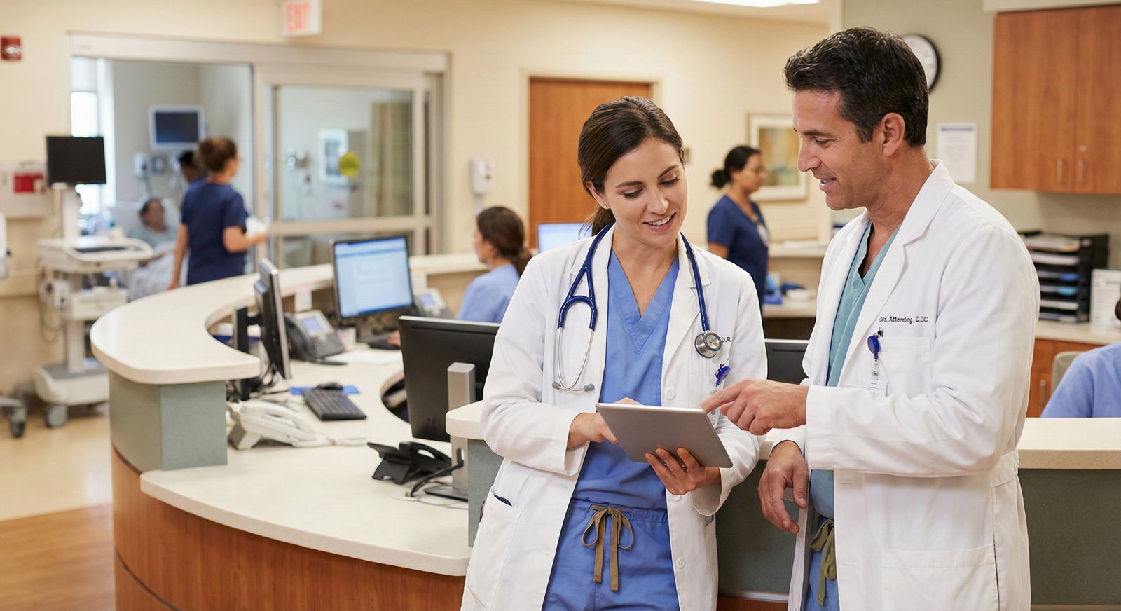 Resident physician talking with attending after morning rounds -  for Is It Too Late to Network If I’m Already an MS4 or New