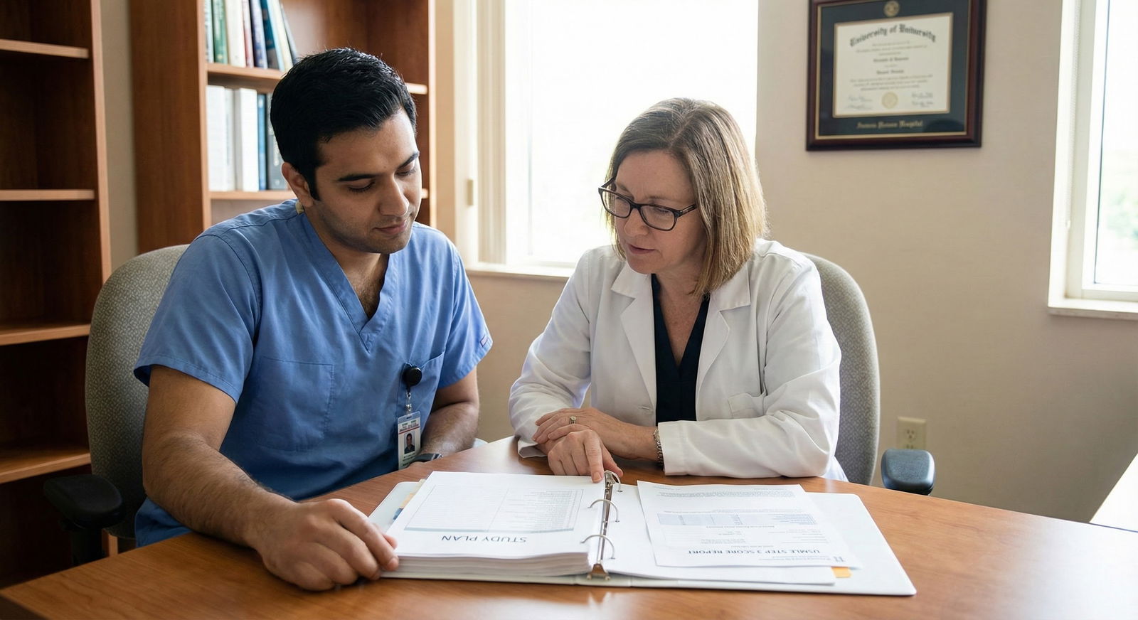 International medical graduate reviewing residency program options on a laptop -  for IMG with Modest Scores but Strong Exper