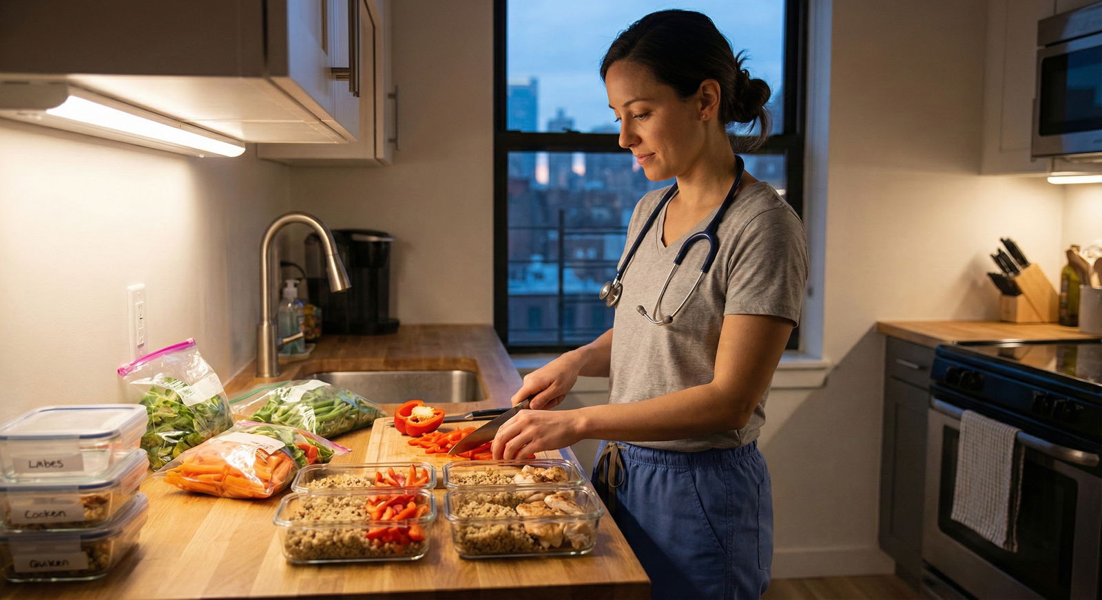 Resident preparing meals before returning to work Resident preparing meals before returning to work - for Vacation Week Blueprint: How to Actually Recover and Reset