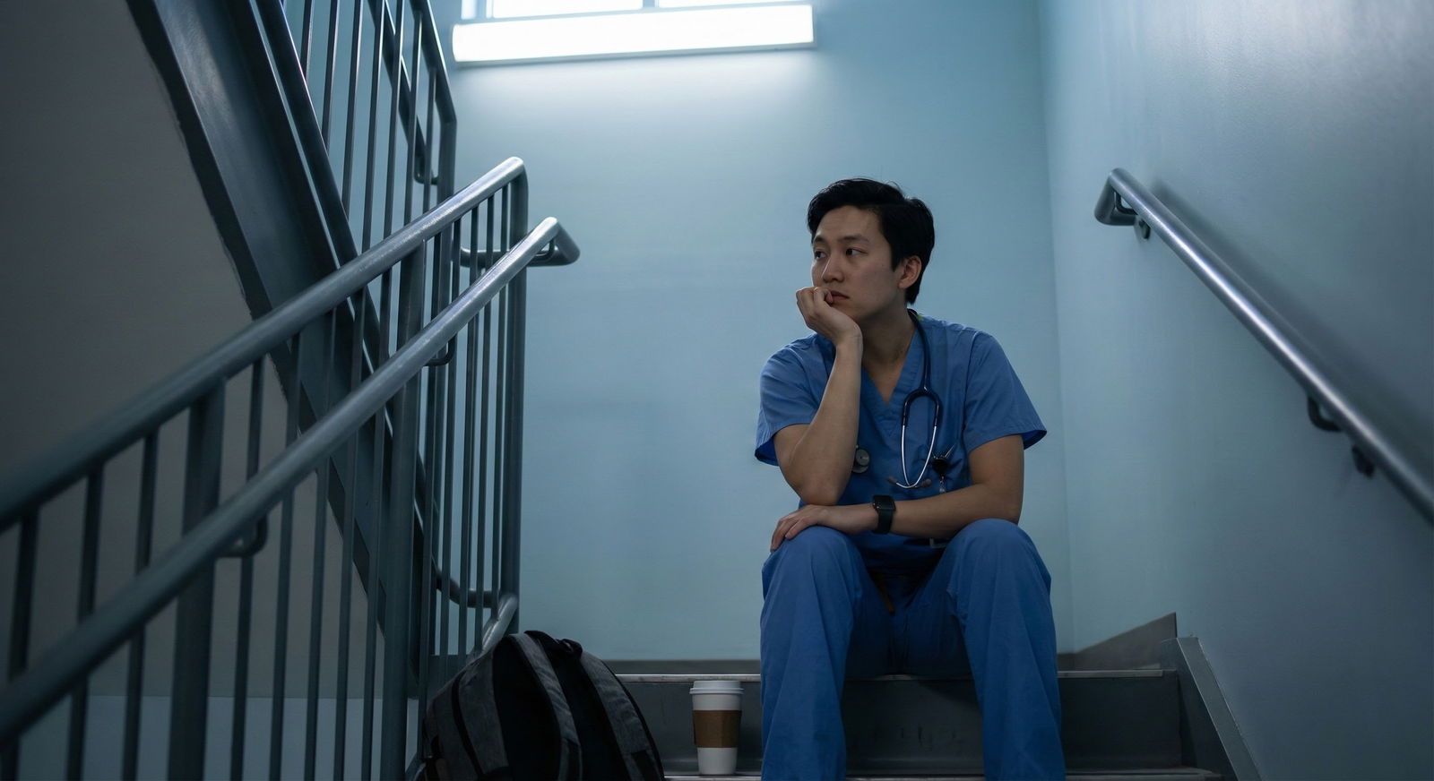 Hospital-employed resident reviewing benefits paperwork -  for Health Insurance, Disability, and Benefits: Resident Package B