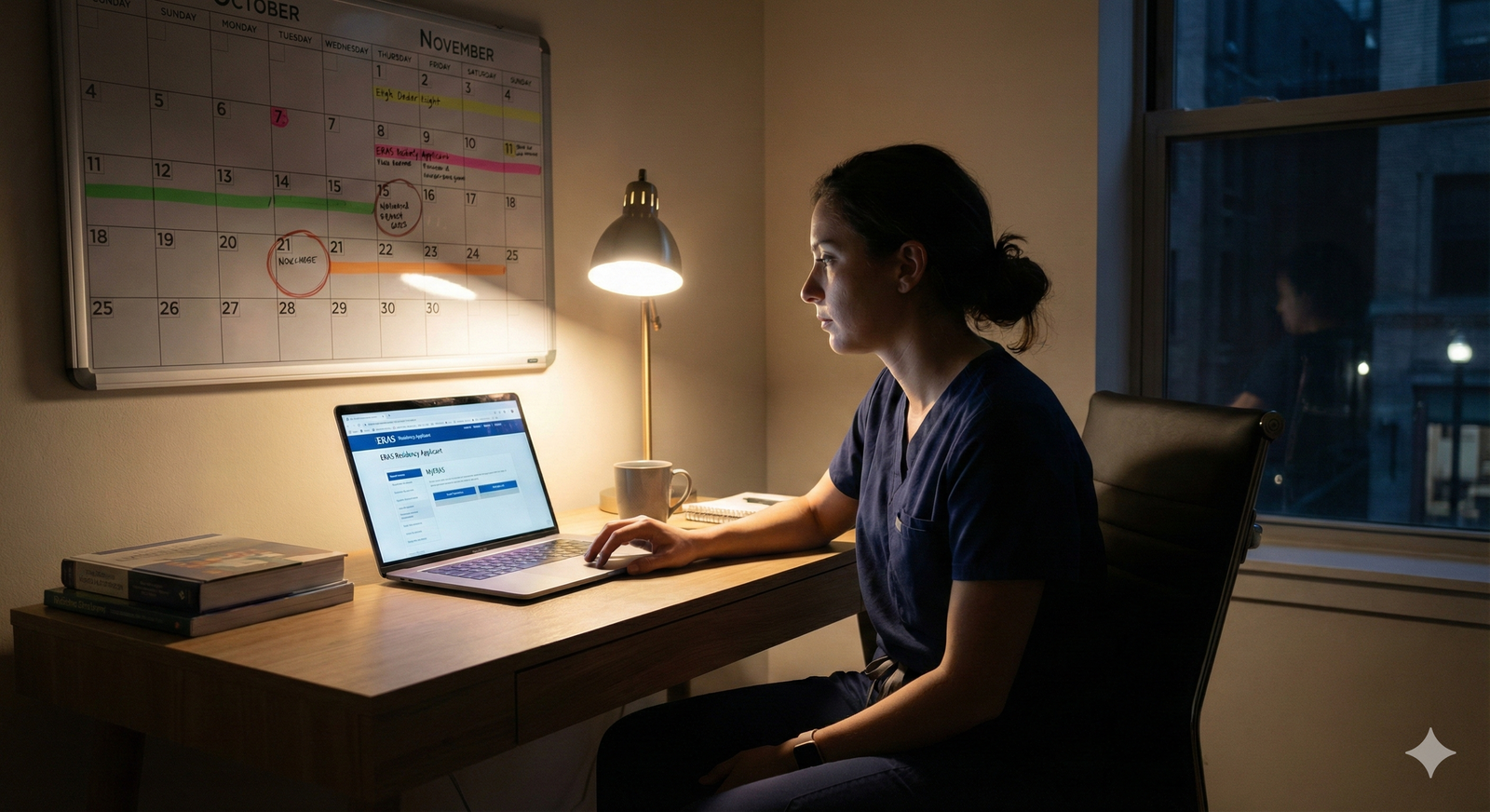 Resident reviewing ERAS application timing on a laptop -  for How Late Is Too Late to Submit ERAS Without Hurting My Chances?