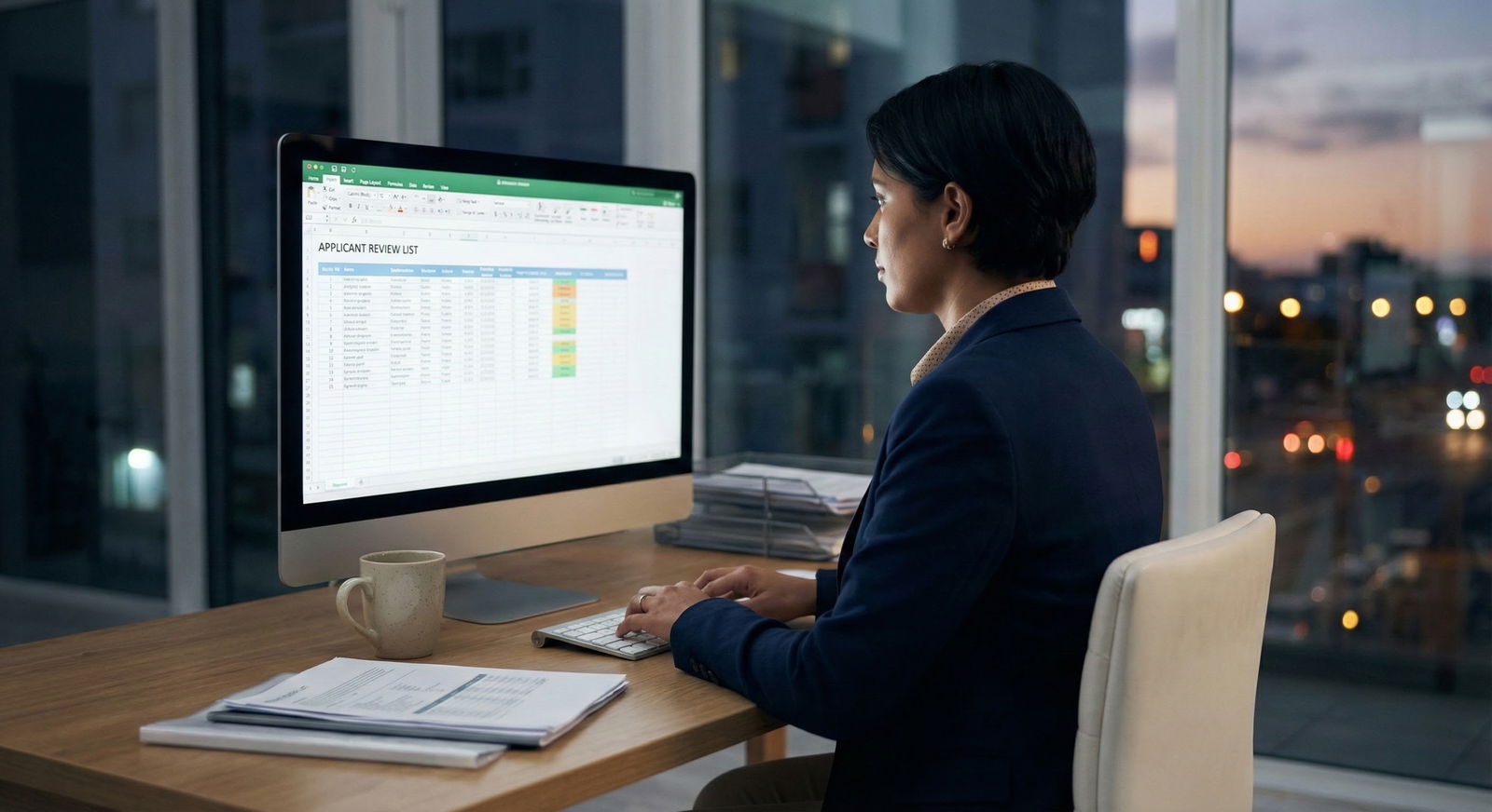 Resident reviewing ERAS applications at a desk -  for Does ERAS Really Work on Rolling Review? What the Evidence Shows