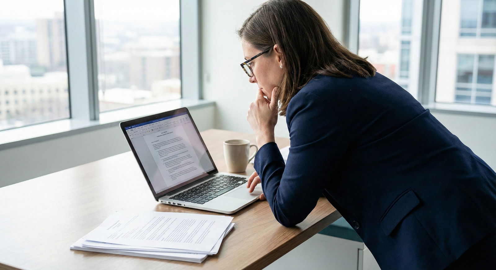 Resident reviewing letters of recommendation on a laptop -  for Converting Observerships Into Strong LORs: A Scripted Process