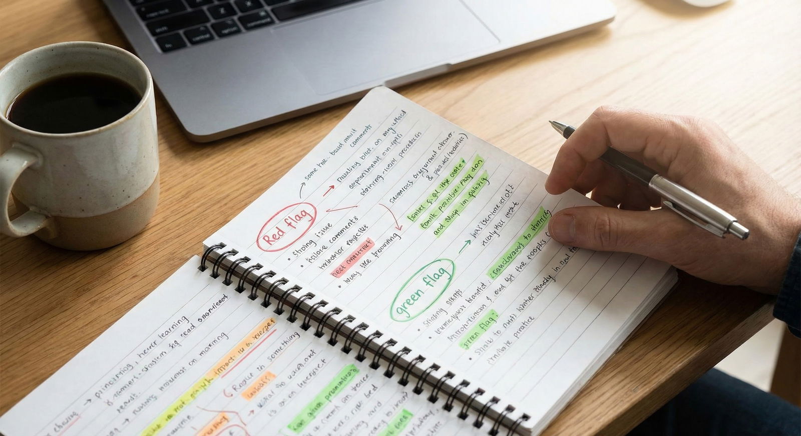 Resident reviewing red-flag notes from residency interview season -  for Building Your NRMP Rank List: A Three-Phase Timeline