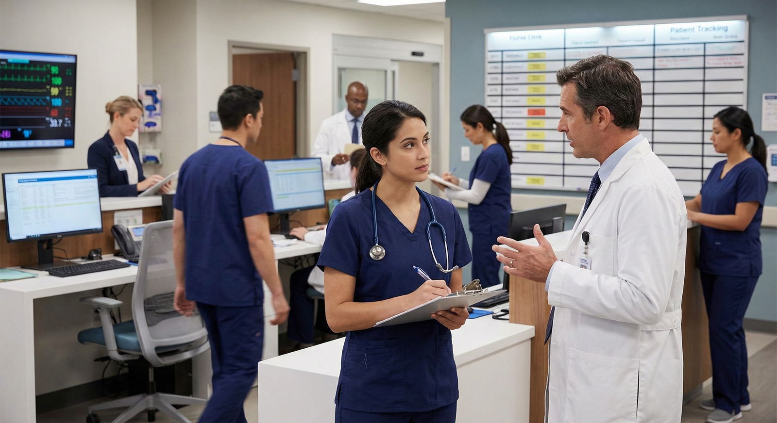 Senior resident teaching interns at a bedside during a busy ward day -  for When Your Program Rapidly Expands Positions Durin