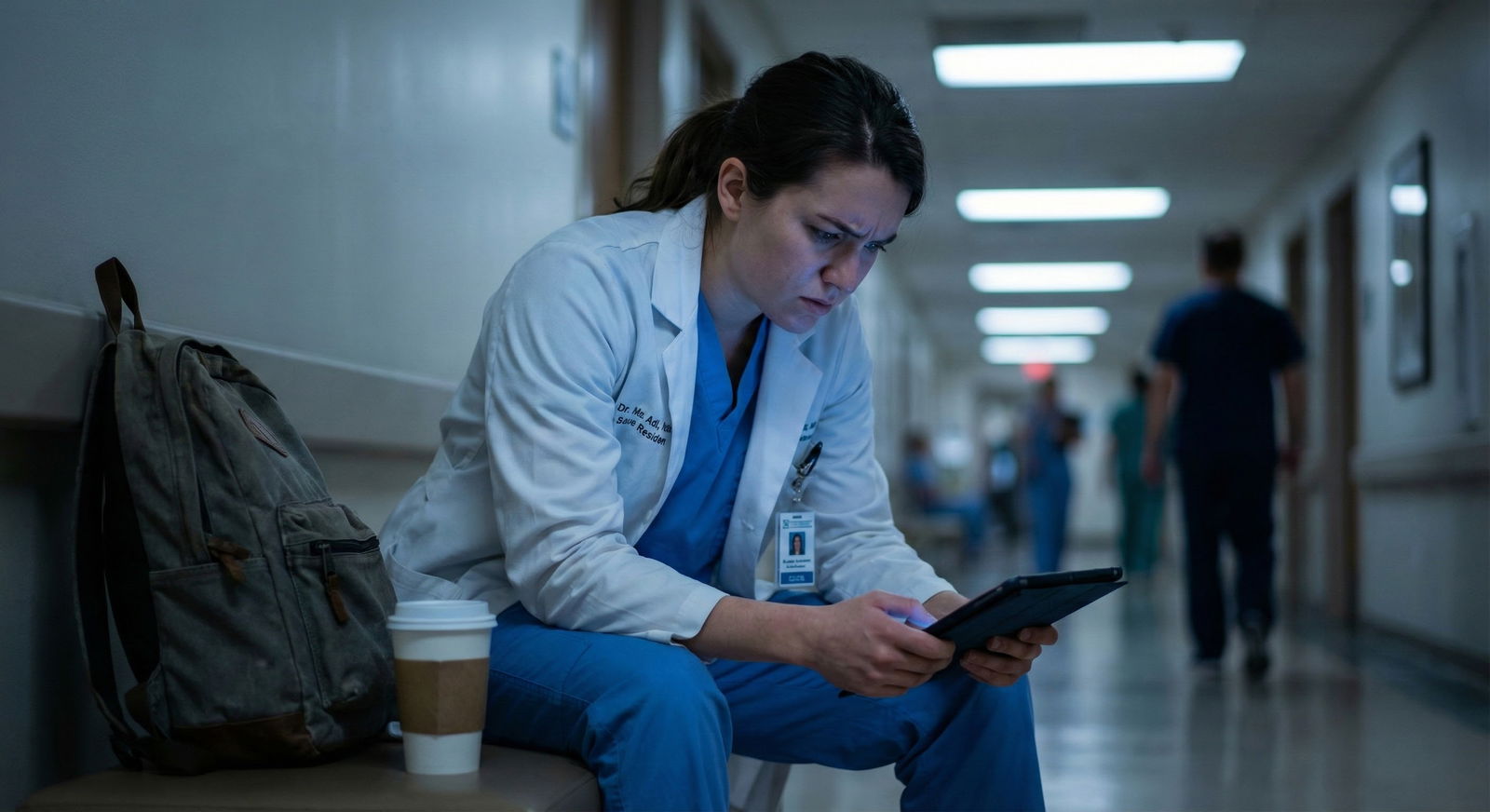 Medical student reviewing Q-bank questions on laptop with notes -  for Should I Do One Q-Bank Twice or Two Different Q-Banks