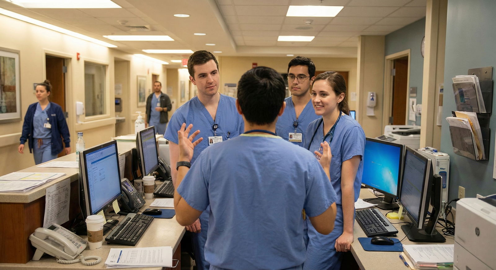 Medical students observing hospital rounds carefully -  for Common Attending Etiquette Errors During Second-Look Rounds