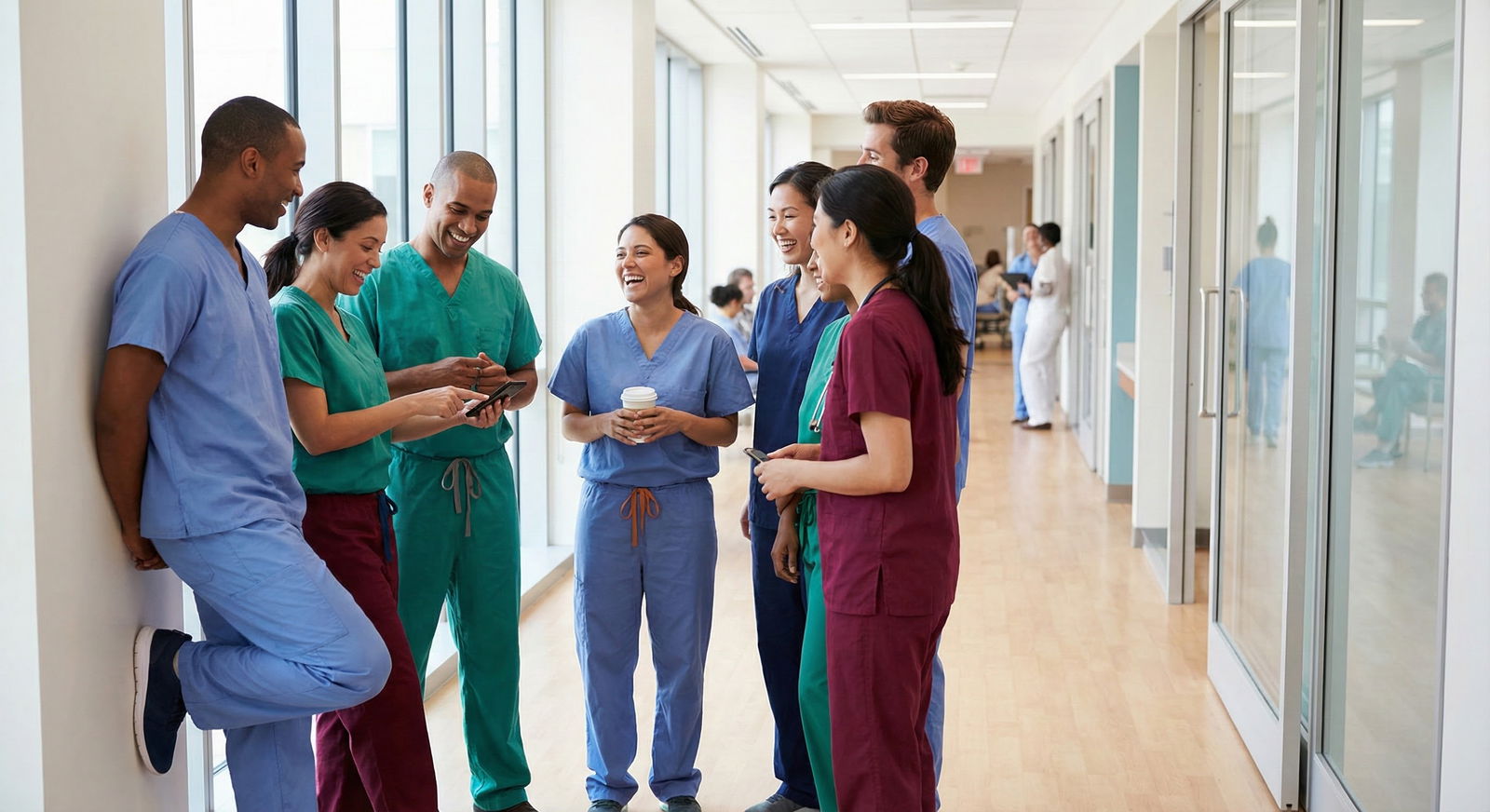 Chief resident leading a lighthearted morning huddle Chief resident leading a lighthearted morning huddle - for From PGY-1 to PGY-3: How Chiefs Gradually Learn ‘Strategic’ Humor