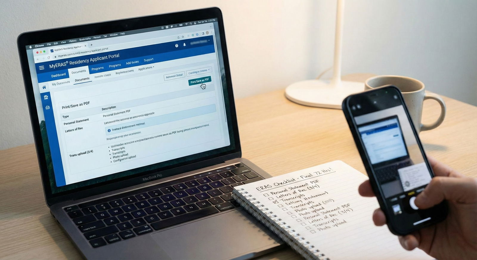 Screenshots of ERAS sections being saved Screenshots of ERAS sections being saved - for Final 72 Hours Before ERAS Submission: The Non‑Negotiable Checklist