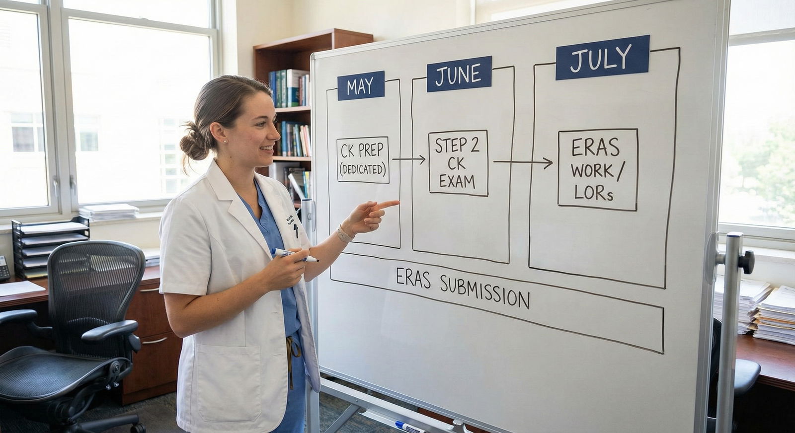 Medical student sitting at desk at night worried about residency application -  for Worried You Have No ‘Spike’ Without a Ste