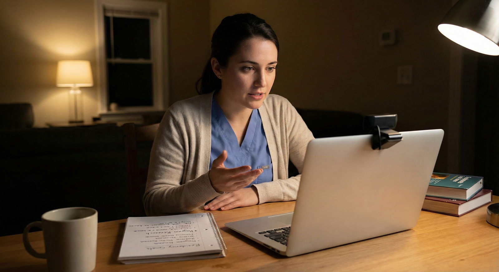 Student practicing residency interview answers alone in a quiet room -  for If You’re a DO Without USMLE Scores: How to Targe