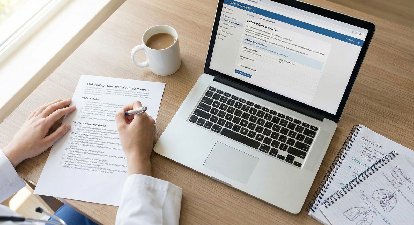 Resident reviewing residency application letters of recommendation -  for Myth: You Need 4 Clinical LORs for Every Specialty