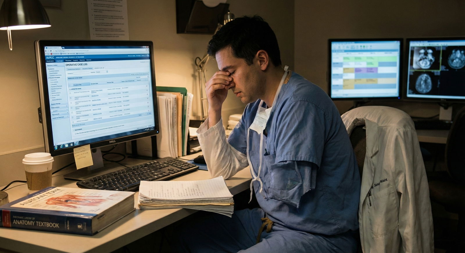 General surgeon reviewing operative [case logs](https://residencyadvisor.com/resources/surgical-case-volume/how-program-direc