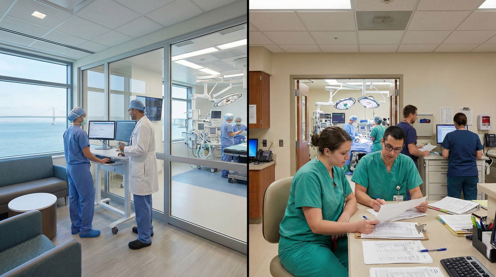 Medical resident comparing two very different cities on a laptop -  for How Do You Decide Between Two Very Different Regions