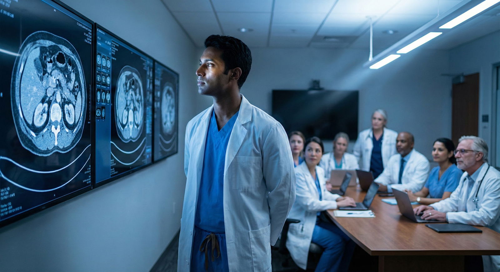 Tired surgical resident sitting at computer in a crowded workroom Tired surgical resident sitting at computer in a crowded workroom - for Socially Introverted but Love the OR: Can You Surviv
