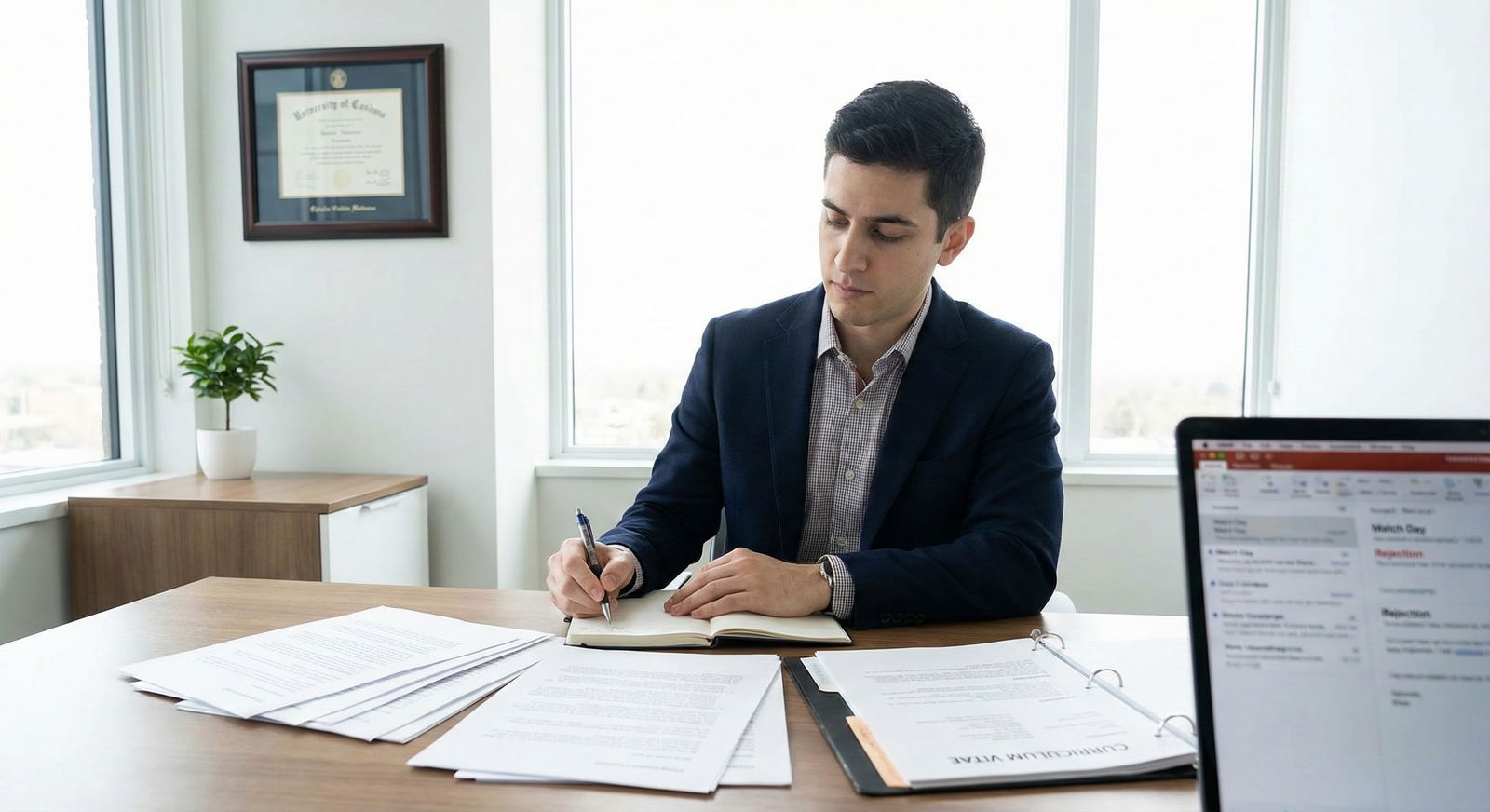Medical student reading a critical dean's letter in a quiet office -  for When Your Dean’s Letter Mentions ‘Concerns’: Parsin