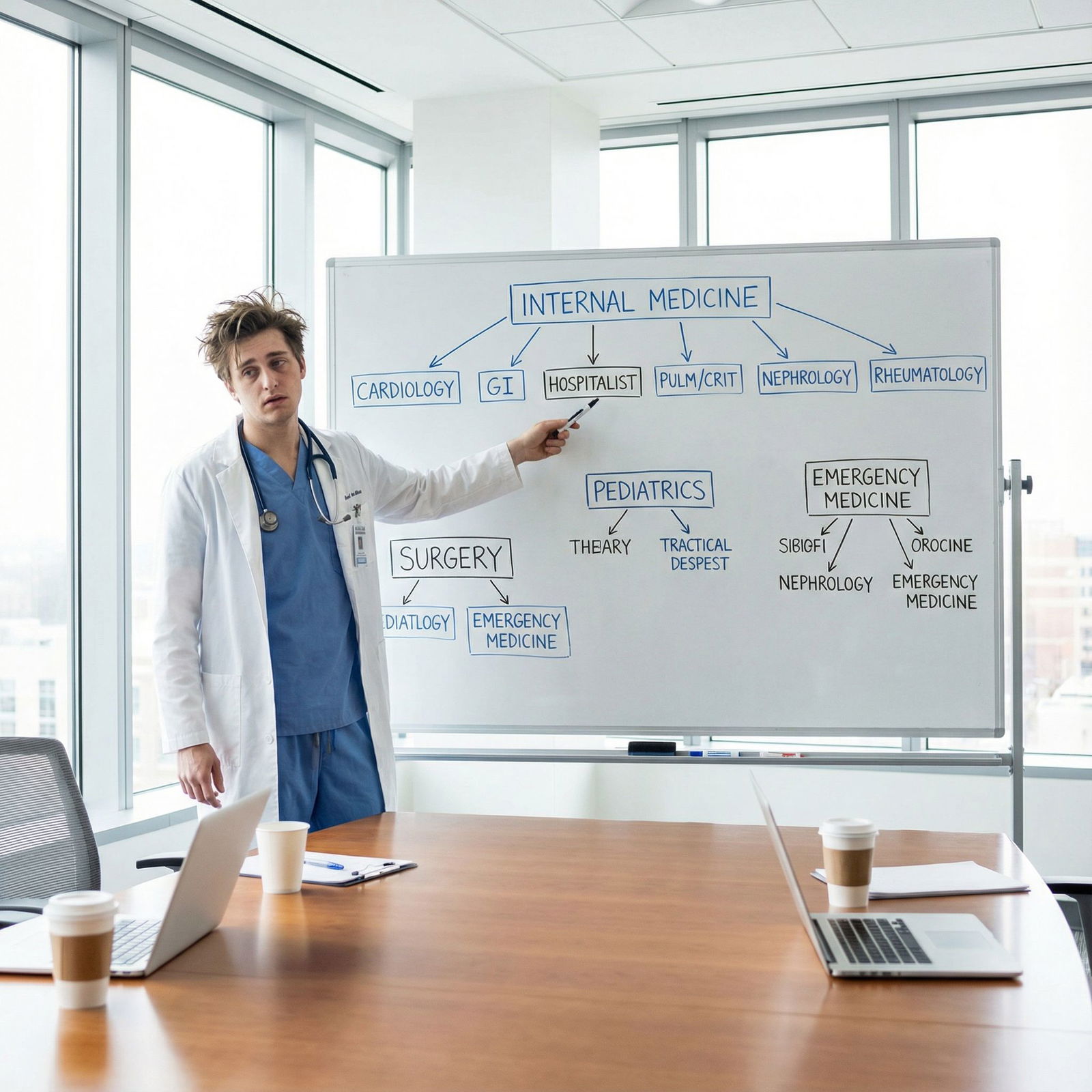 Whiteboard with multiple branching paths showing residency to fellowship routes Whiteboard with multiple branching paths showing residency to fellowship routes - for Scared to Switch Specialties After Not