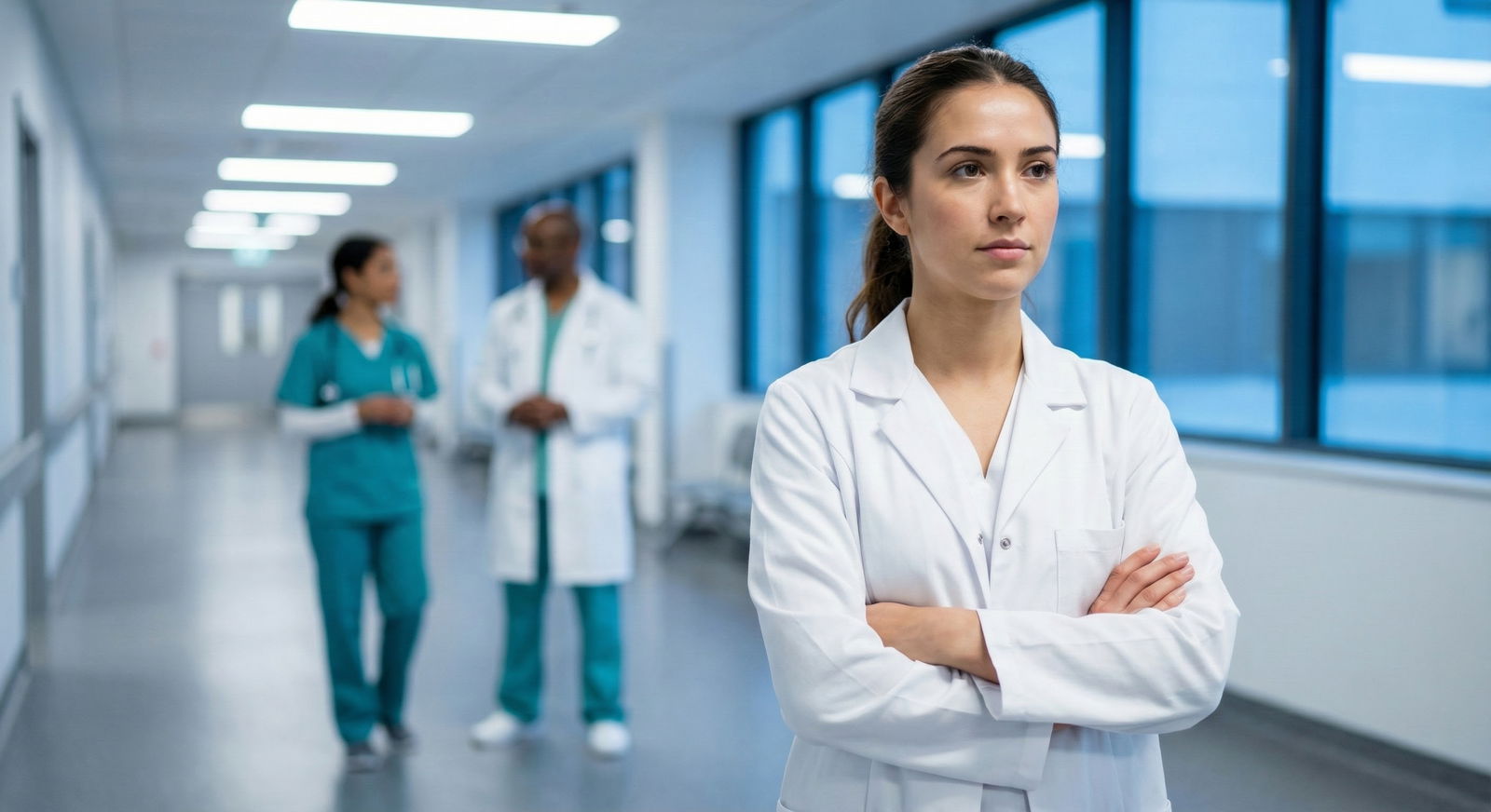 Hospital night shift staff walking together toward parking garage -  for How to Manage Safety Concerns Leaving Late Shifts as