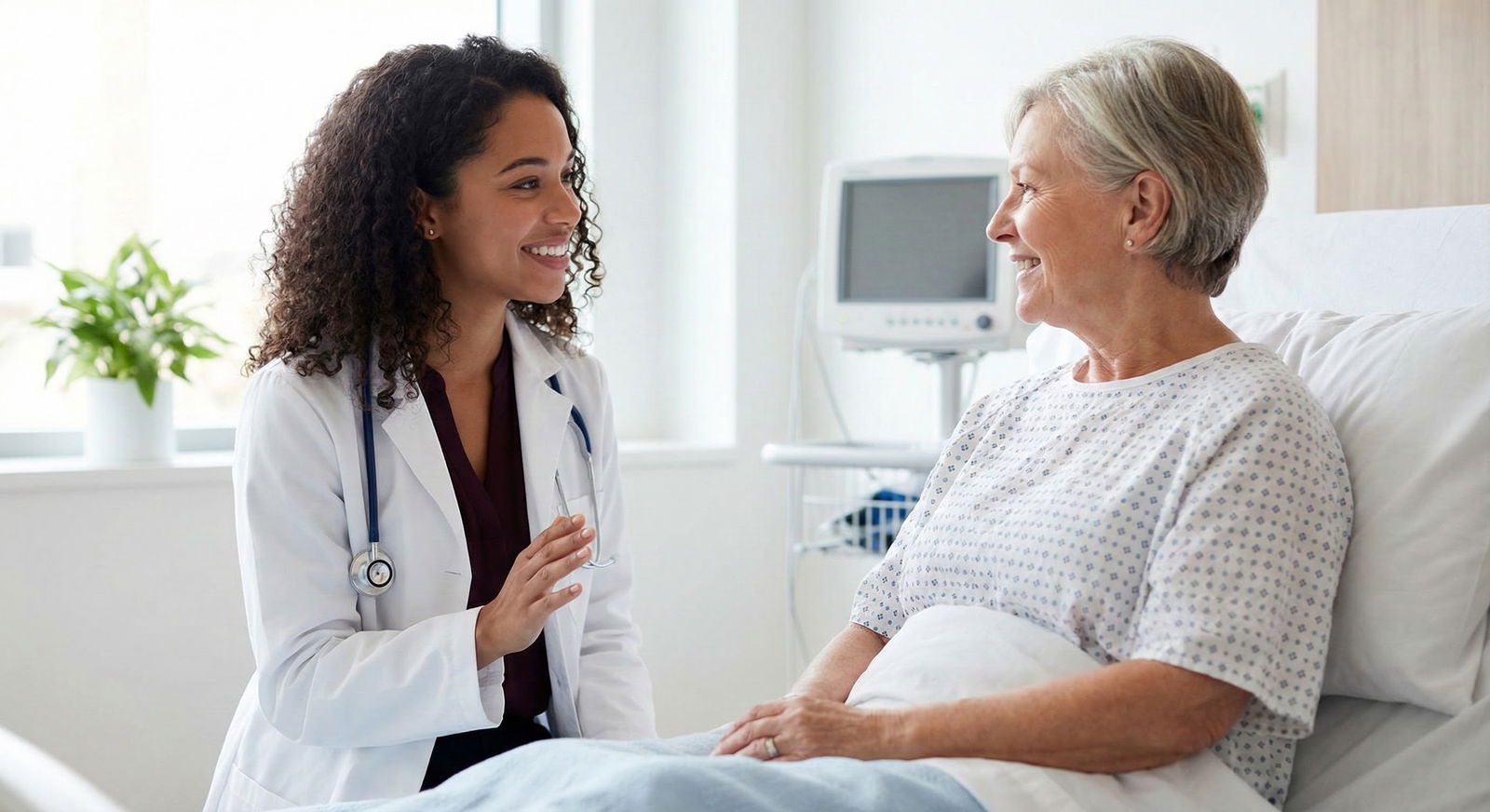 Female physician reviewing contract with mentor -  for How Direct Should Women Be in Negotiating Their First Physician Contra