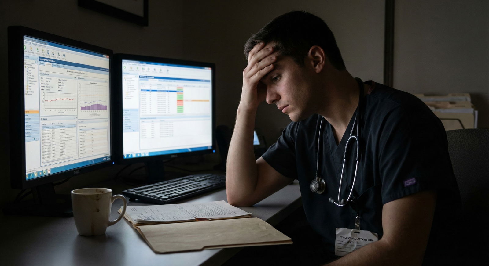 Physician speaking with patient and family in hospital room -  for Do I Have to Follow a Family’s Wishes If They Conflict wit