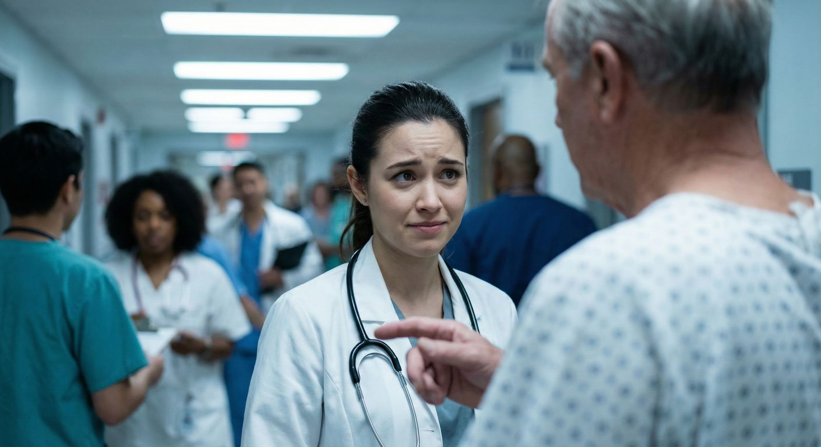 Female physician reviewing salary data on a laptop in a hospital office -  for How Can I Tell If I’m Being Paid Less Than Mal